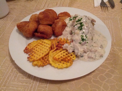 Tejszínes, gombás hústekercs