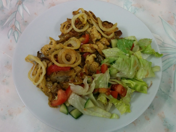 Fűszeres csirkemell csíkok kaliforniai módra